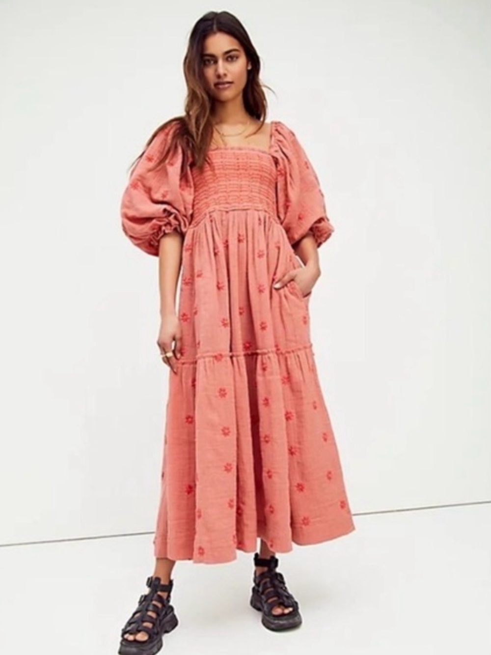 NWT Free People | Dahlia Embroidered Maxi Dress | XS